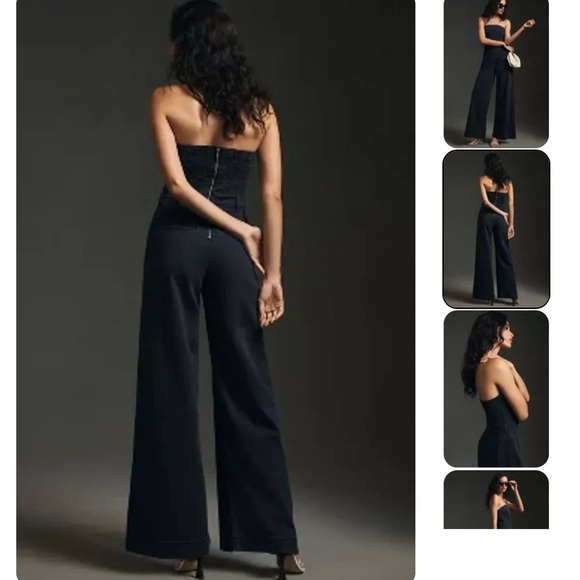 Anthropologie Pilcro polished wide leg Denim jumpsuit - Picture 6 of 7